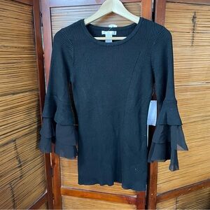 Design History Black Ruffle Sleeve Blouse